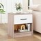 Nightstand with Drawer, Open Shelf, Modern Design and Sturdy Structure